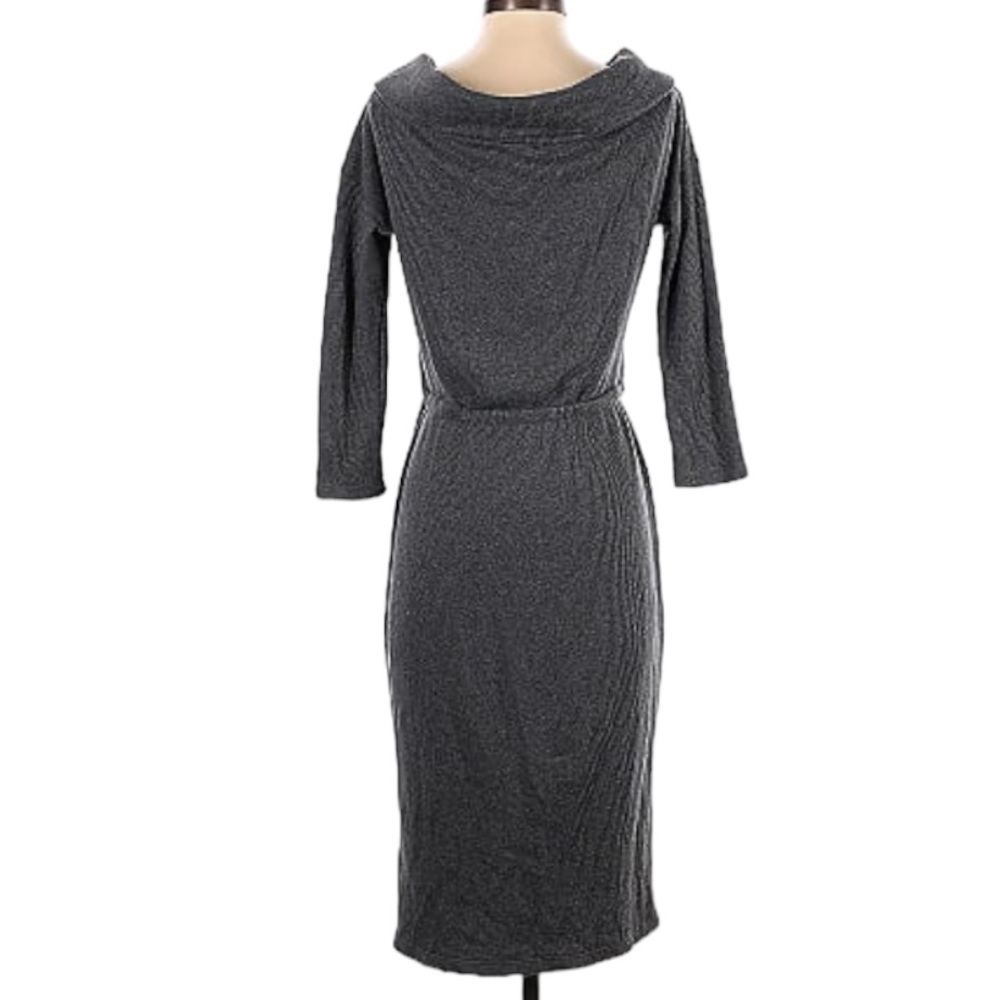 TIBBY DRESS DOLAN LEFT COAST Timeless Gray quarter sleeve cowl neck work casual - Picture 4 of 10